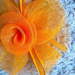 Orange PARTY Fascinator Hat Headband